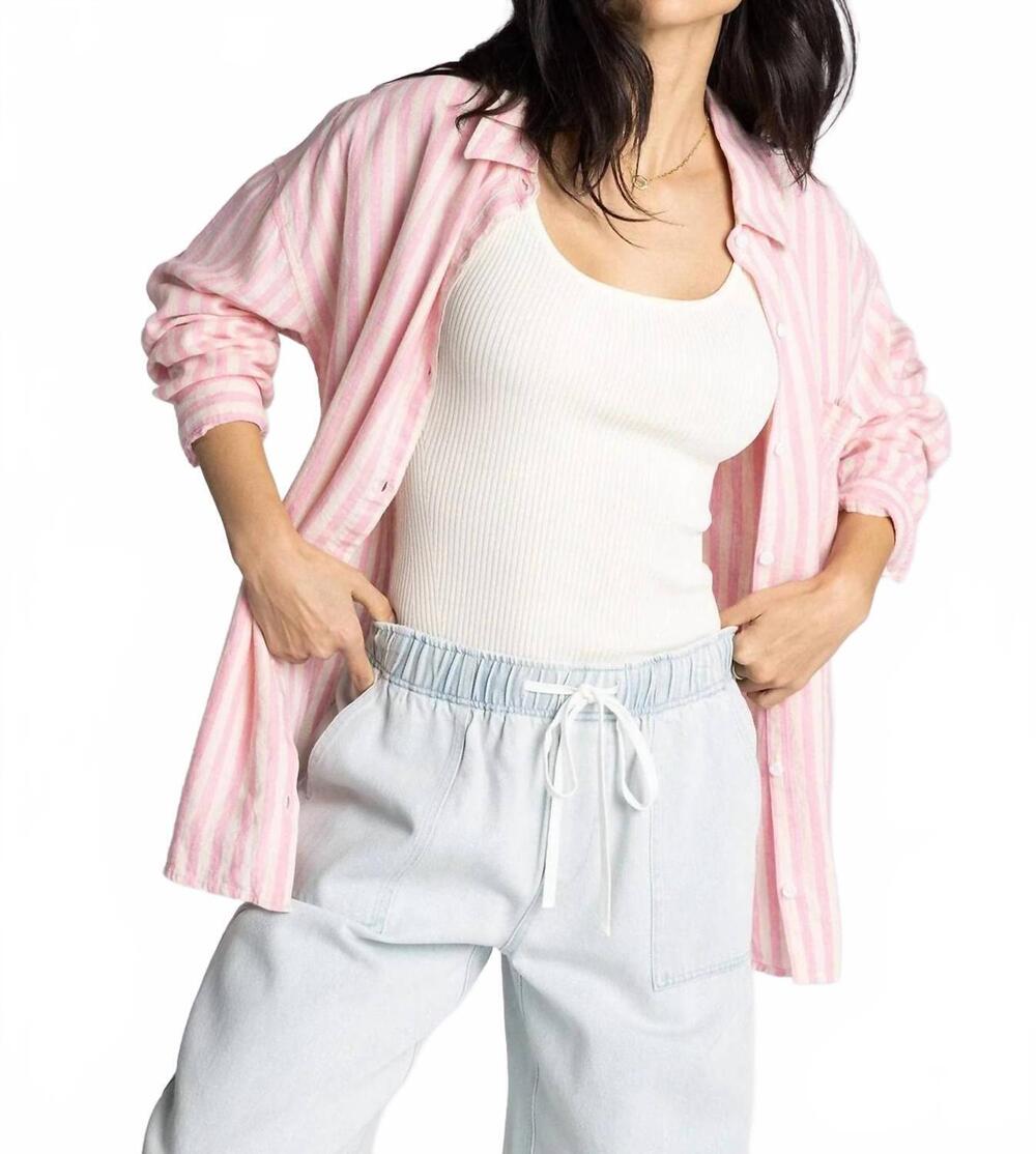 NEW THREAD & SUPPLY eden shirt in rose cream